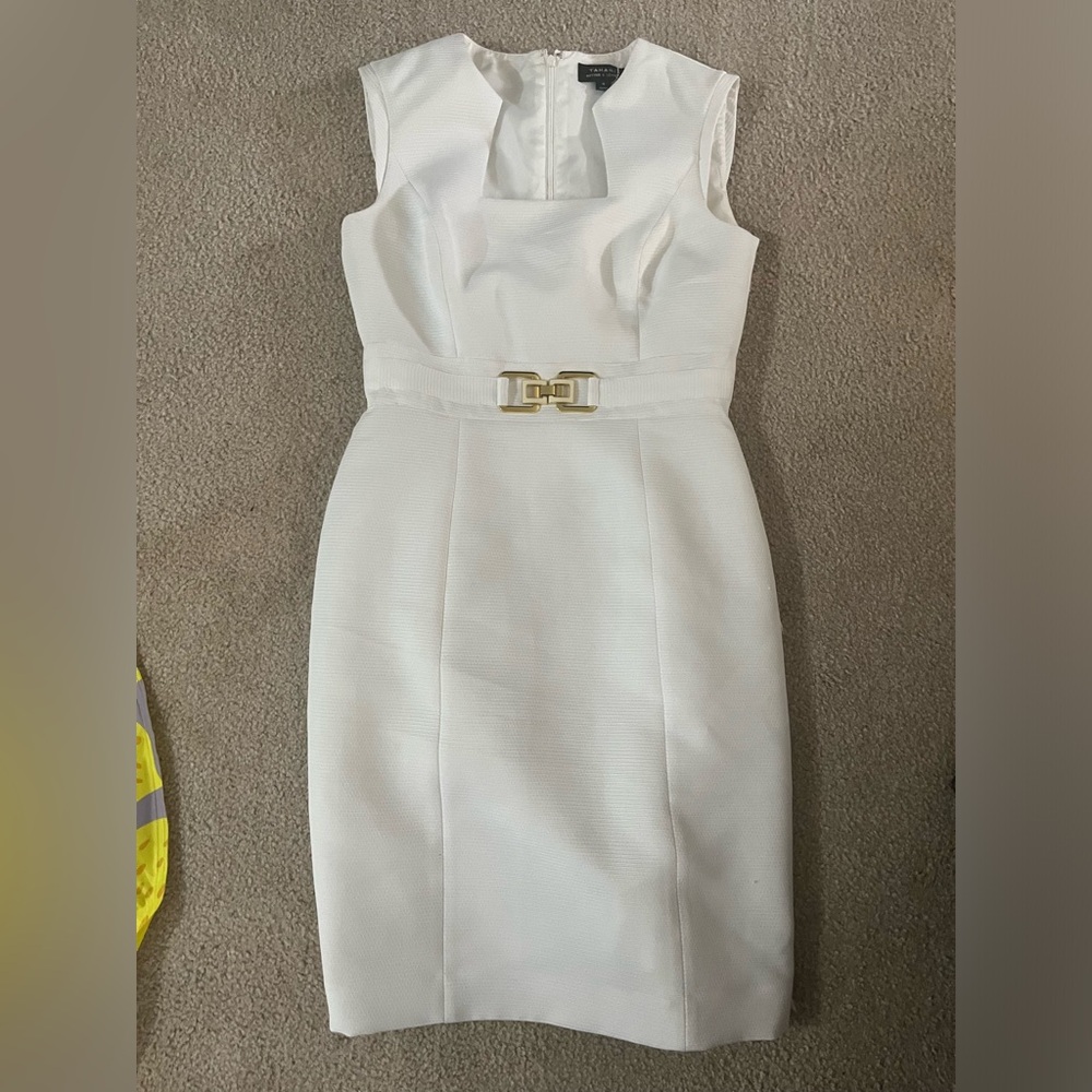 White Sheath Dress from Tahari (Adam S. Levine)